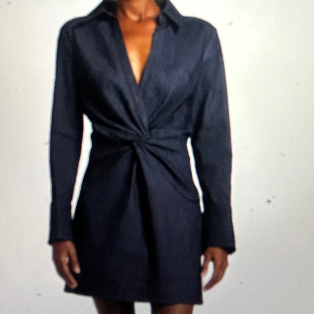 Cinq à Sept McKenna Dress- Indigo Long Sleeve Dress. For sale now, Saks,  $365